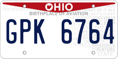 OH license plate GPK6764