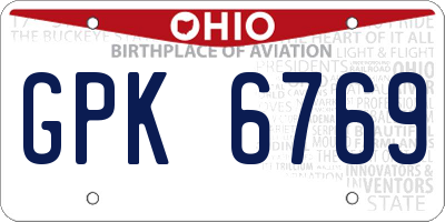 OH license plate GPK6769