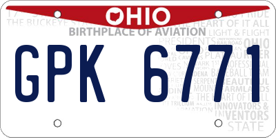 OH license plate GPK6771