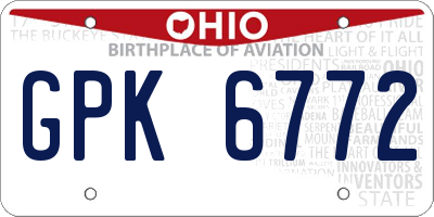 OH license plate GPK6772