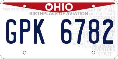OH license plate GPK6782