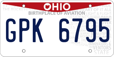 OH license plate GPK6795