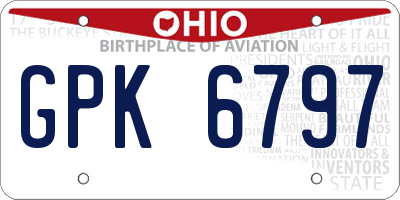 OH license plate GPK6797