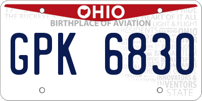 OH license plate GPK6830