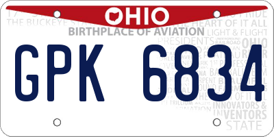 OH license plate GPK6834