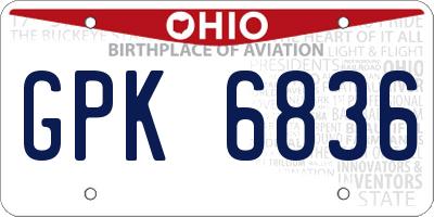 OH license plate GPK6836