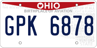OH license plate GPK6878