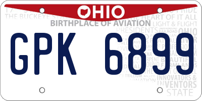 OH license plate GPK6899