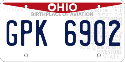 OH license plate GPK6902