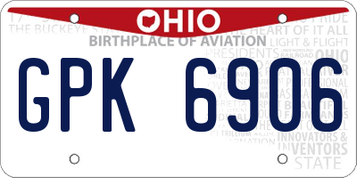 OH license plate GPK6906