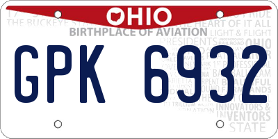 OH license plate GPK6932
