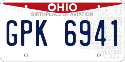 OH license plate GPK6941