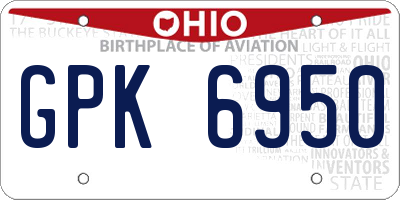 OH license plate GPK6950