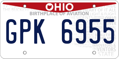 OH license plate GPK6955