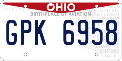 OH license plate GPK6958