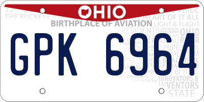 OH license plate GPK6964