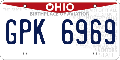 OH license plate GPK6969