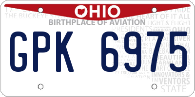 OH license plate GPK6975