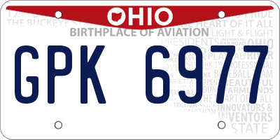 OH license plate GPK6977