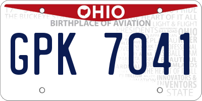 OH license plate GPK7041
