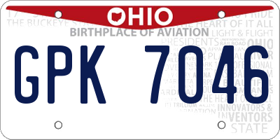 OH license plate GPK7046