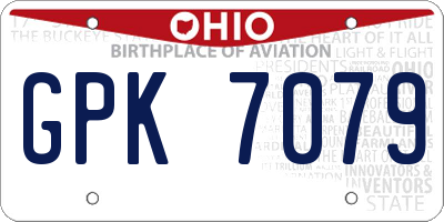 OH license plate GPK7079