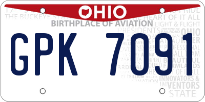 OH license plate GPK7091