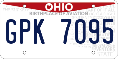 OH license plate GPK7095