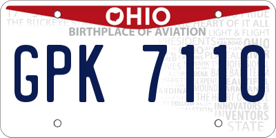 OH license plate GPK7110
