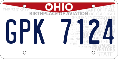 OH license plate GPK7124