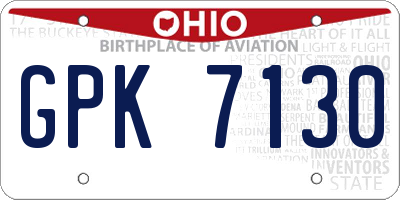 OH license plate GPK7130