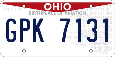 OH license plate GPK7131