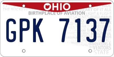 OH license plate GPK7137