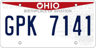 OH license plate GPK7141