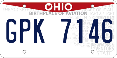 OH license plate GPK7146