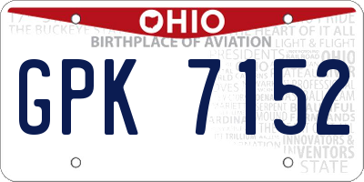 OH license plate GPK7152