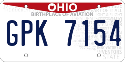 OH license plate GPK7154