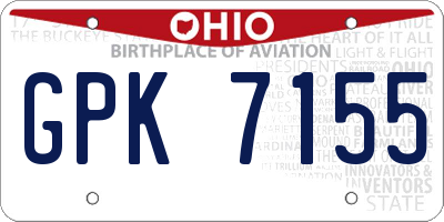 OH license plate GPK7155