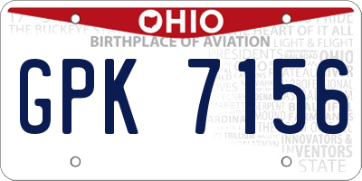 OH license plate GPK7156