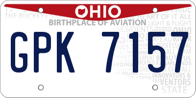 OH license plate GPK7157