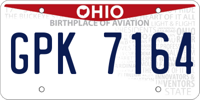 OH license plate GPK7164