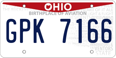 OH license plate GPK7166