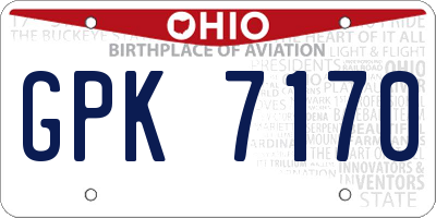 OH license plate GPK7170