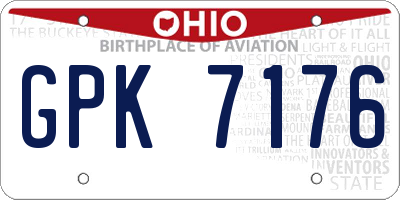 OH license plate GPK7176