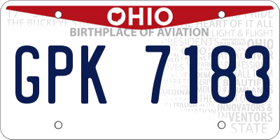 OH license plate GPK7183