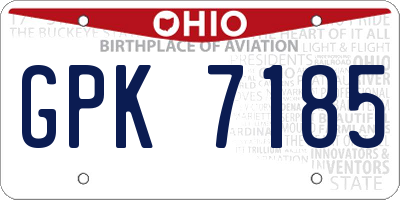 OH license plate GPK7185
