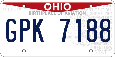 OH license plate GPK7188