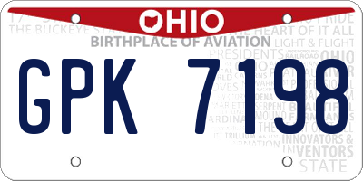 OH license plate GPK7198