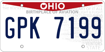 OH license plate GPK7199