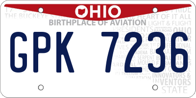 OH license plate GPK7236